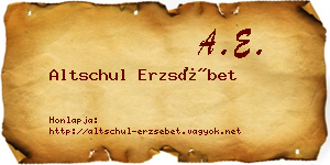 Altschul Erzsébet névjegykártya